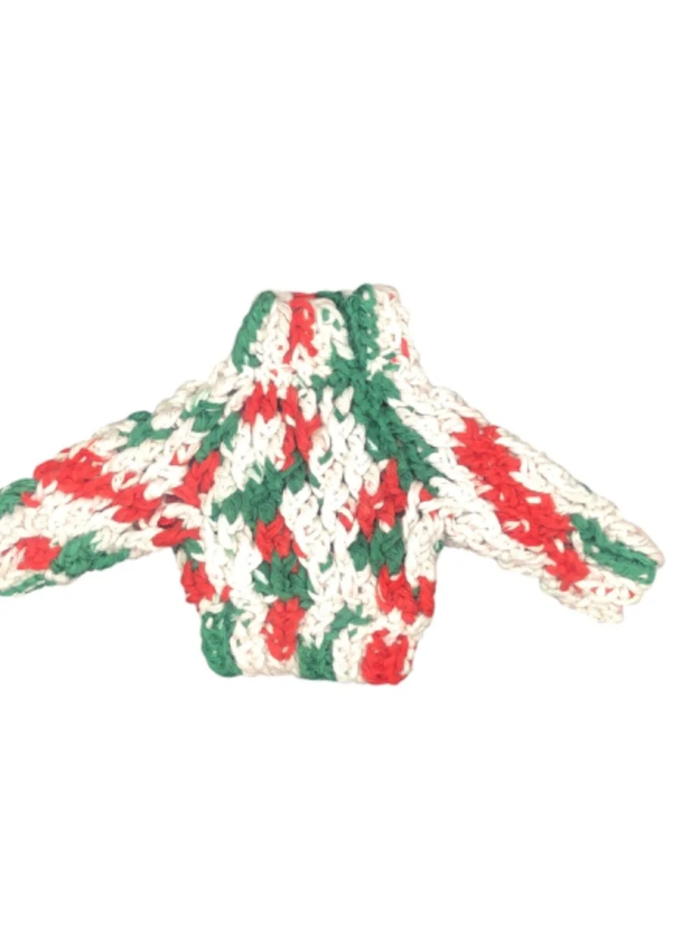 Christmas Holiday Crochet Mini Chunky Sweater Ornament, Gift Tag, Gift Tag, 3”x5